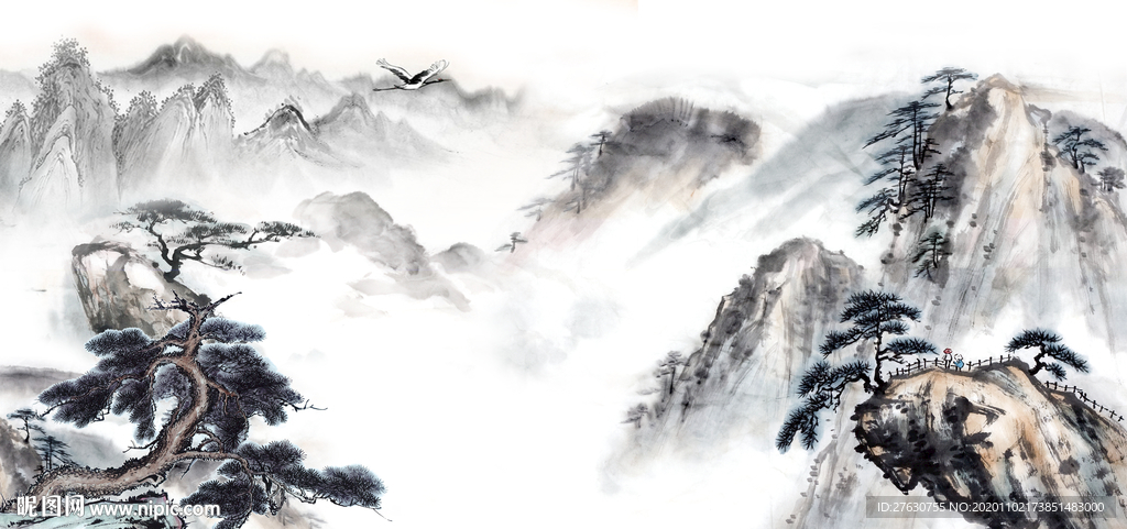 水墨山水背景