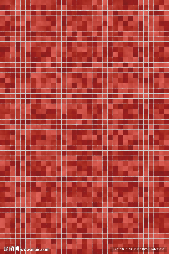 红色马赛克墙壁背景图