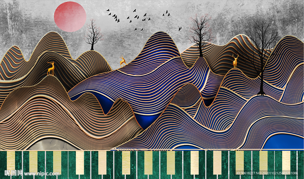 组合岩板背景墙