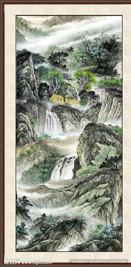 竖幅山水画