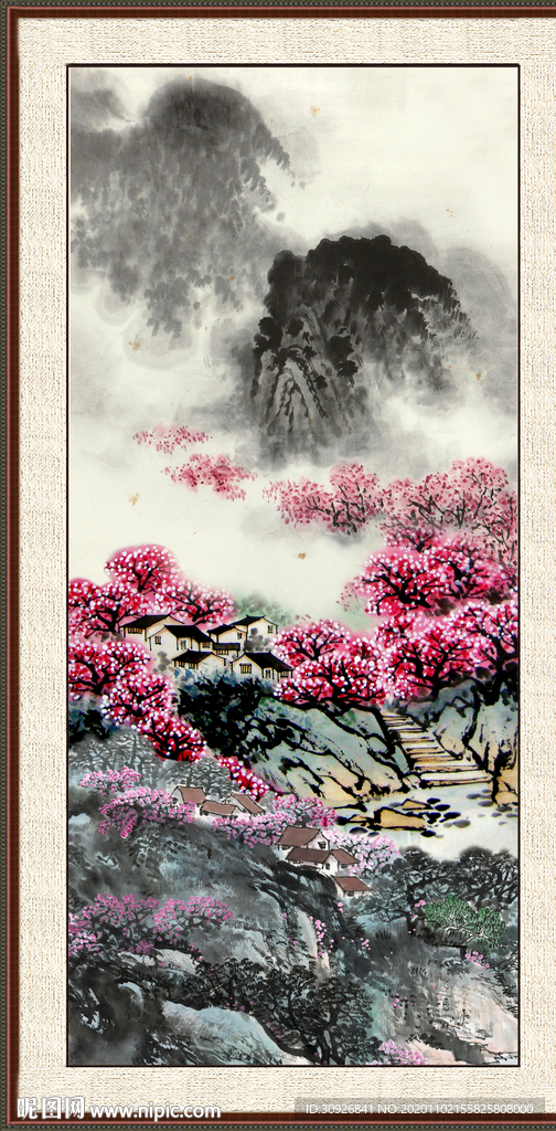 竖幅山水画