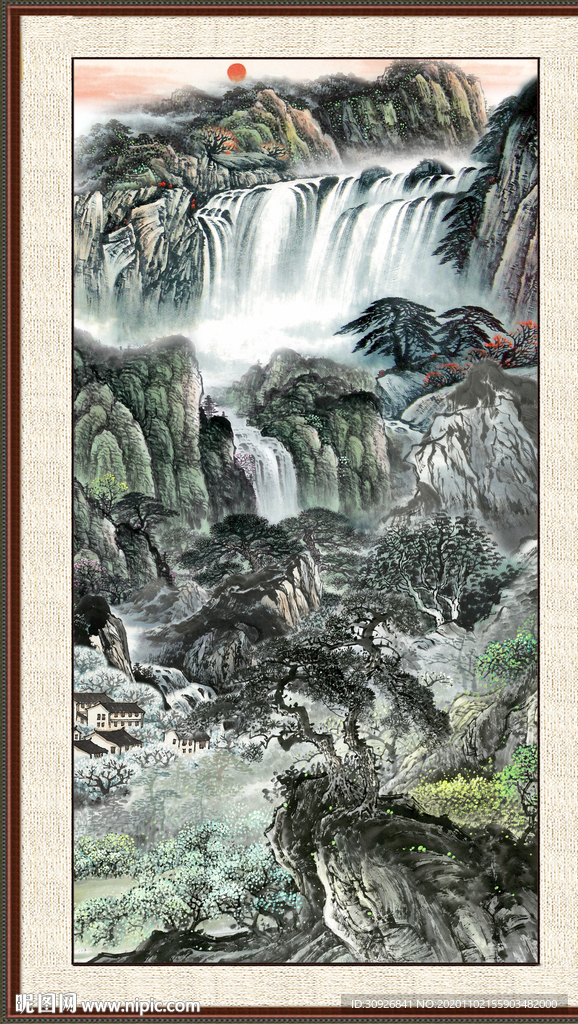 竖幅山水画