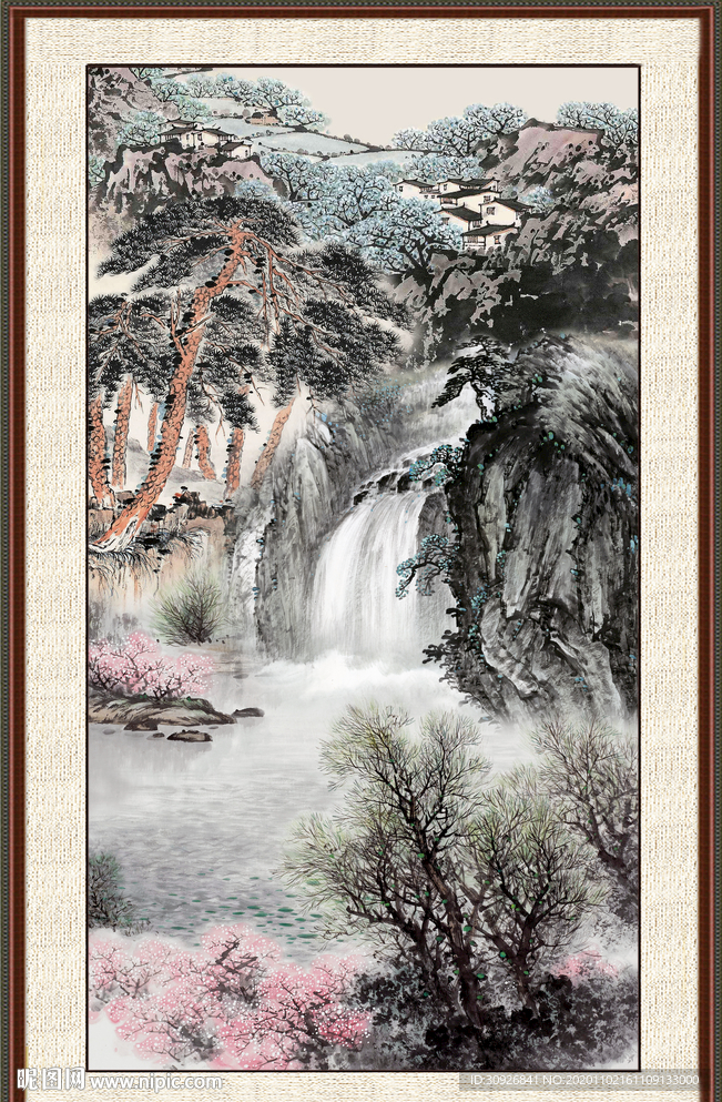 竖幅山水画