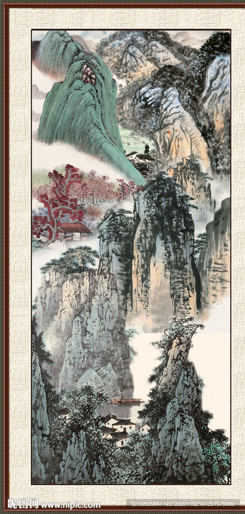 竖幅山水画