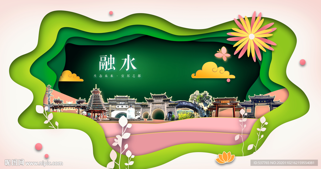 融水绿色生态宜居自然城市海报