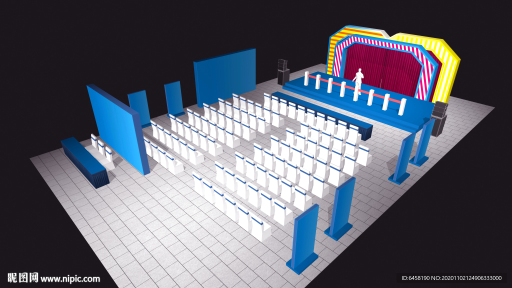 活动布置3D鸟瞰效果图