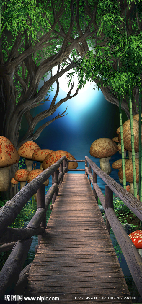 梦幻森林3D玄关背景