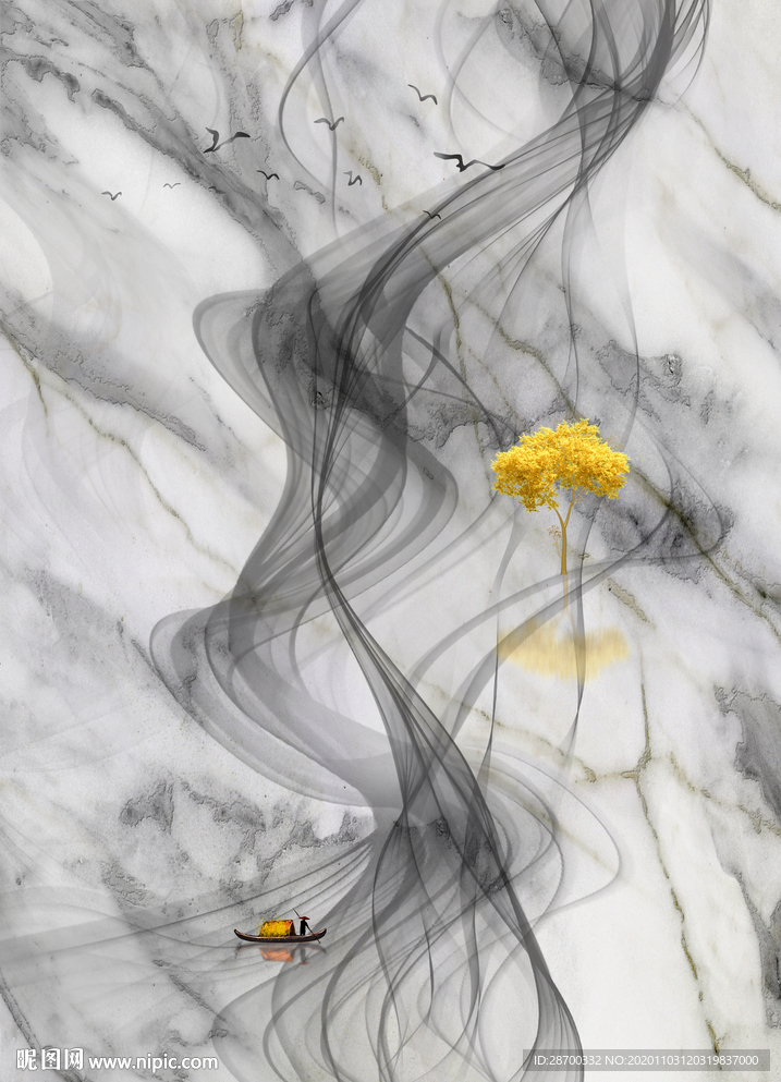 水墨纹山水装饰画