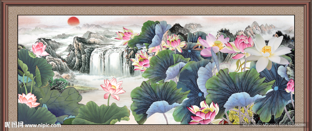 国画荷花