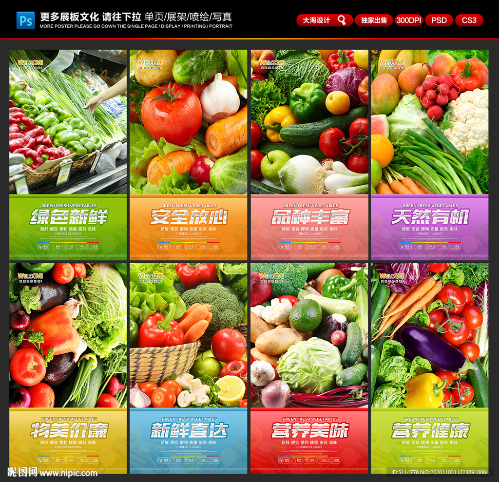 蔬菜海报 蔬菜展板