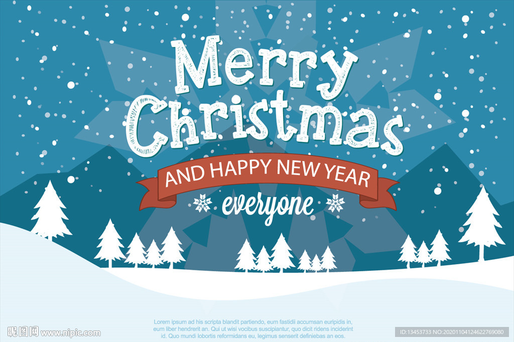 圣诞节冬季下雪背景