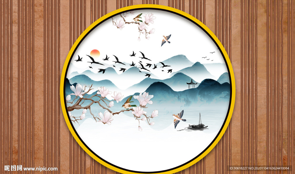 新中式背景墙