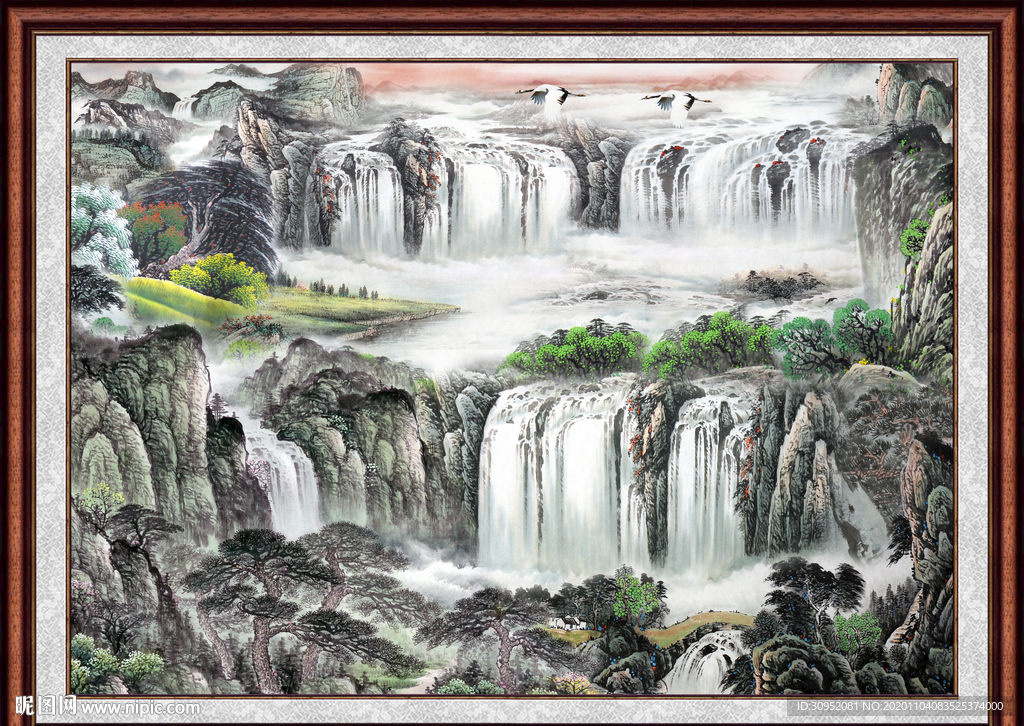 聚宝盆山水画