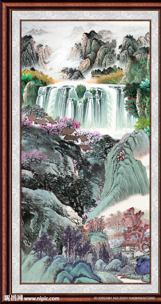 聚宝盆山水画