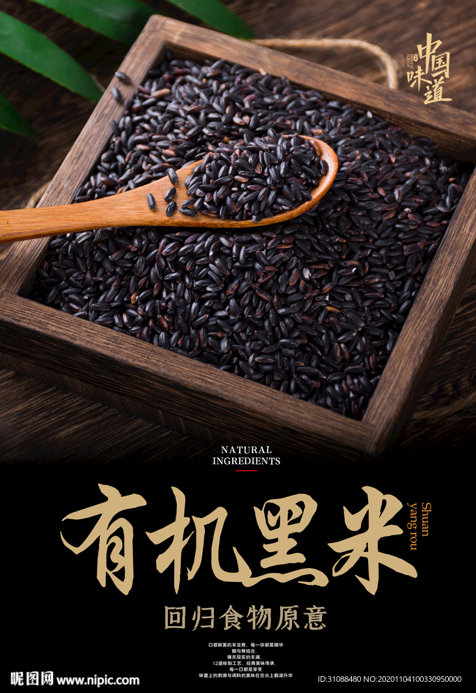 有机黑米海报