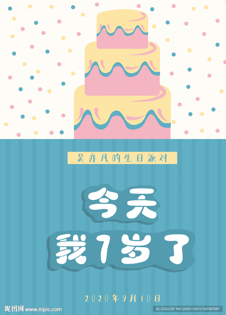 卡通蛋糕生日海报