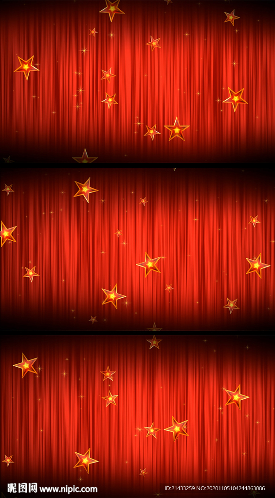 星形飘落红色节目舞台背景