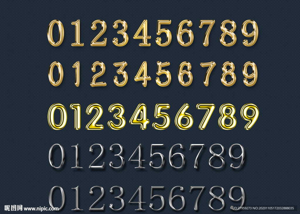 金属数字效果金属字效果