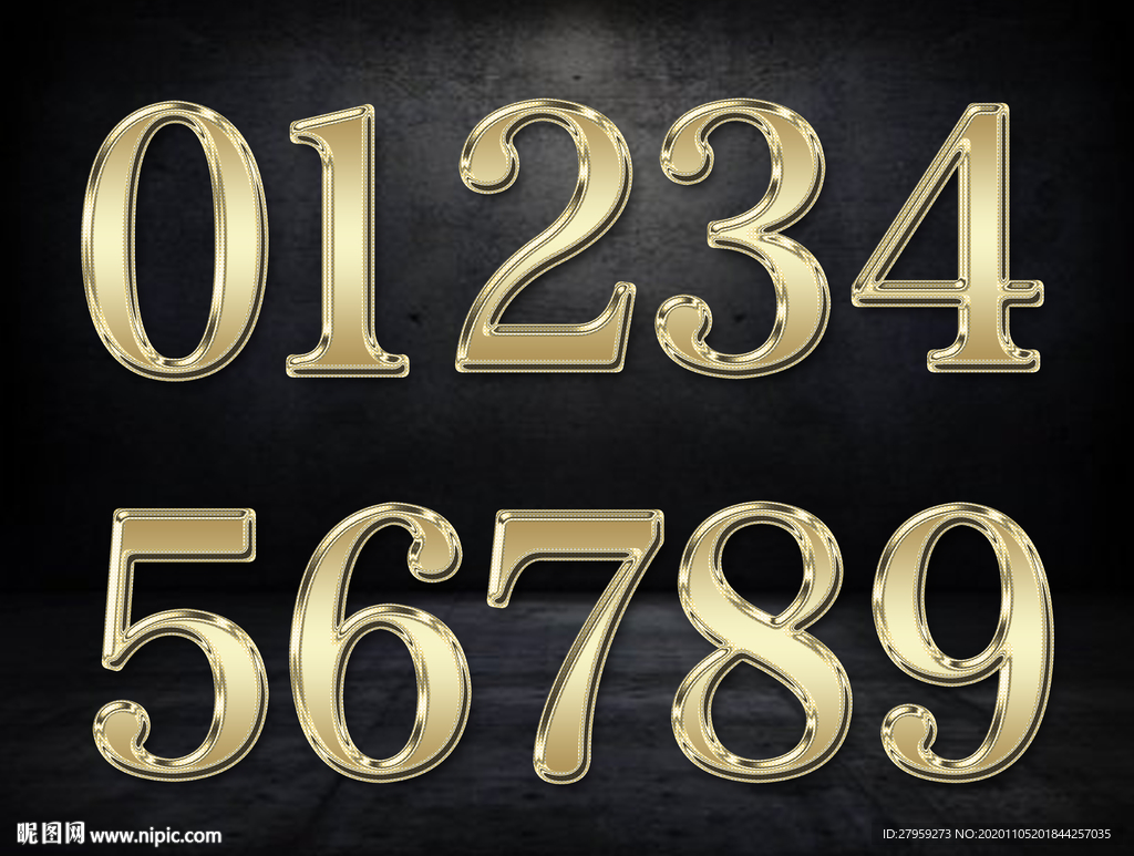 金属字效果金属数字效果