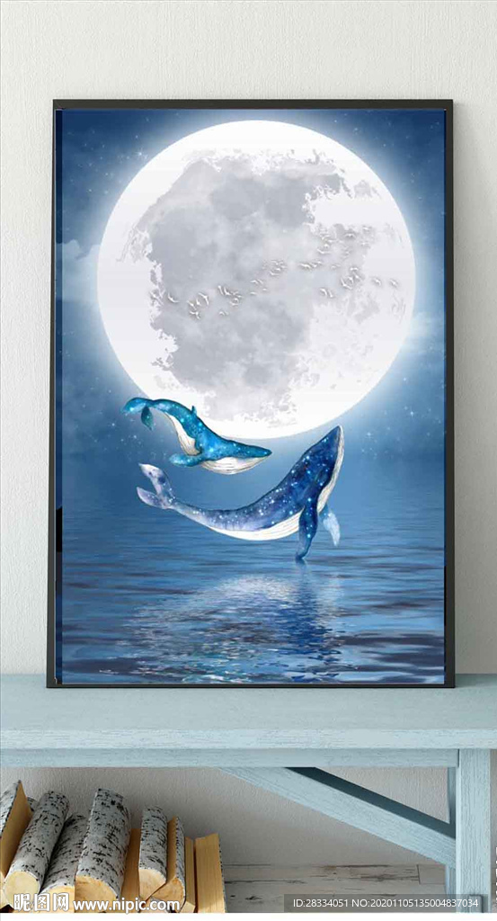 北欧儿童房天空宇航员玄关装饰画