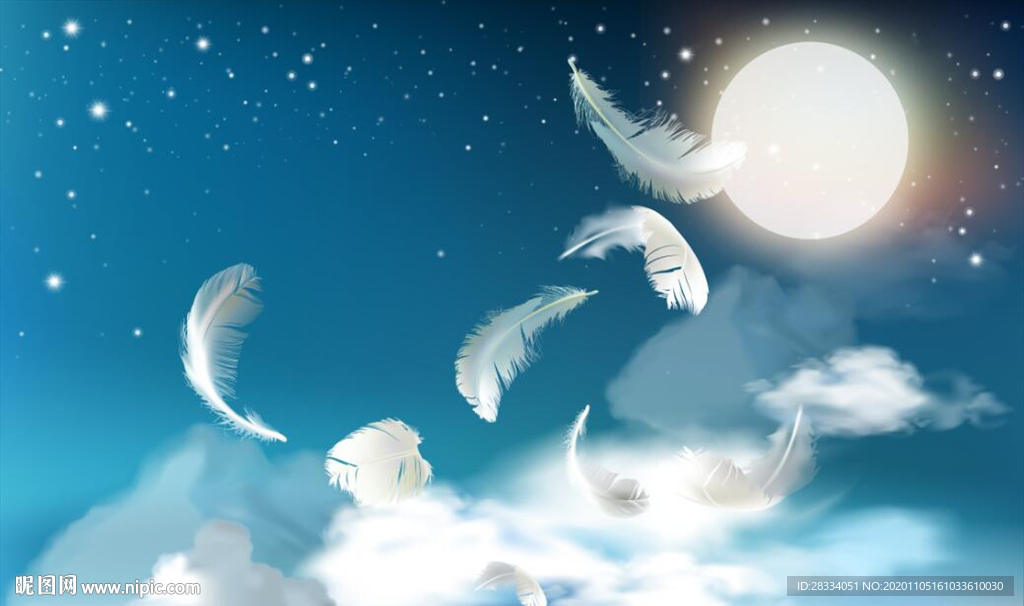 现代风白云羽毛风景电视背景墙