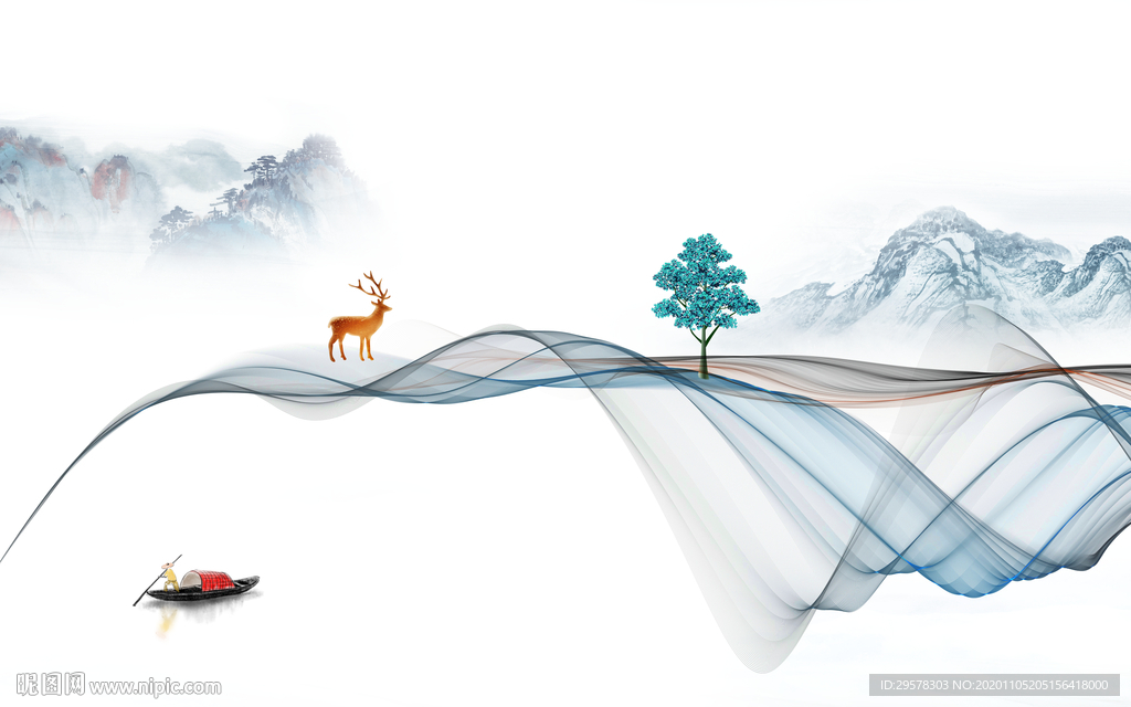 新上架客厅高清山水 TIF分层