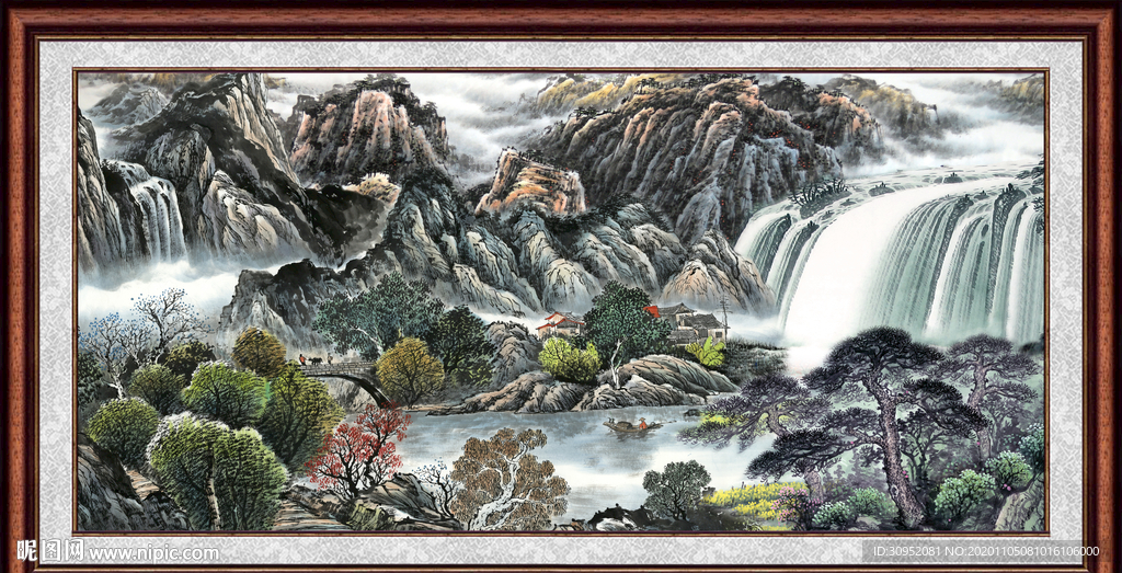 聚宝盆山水画