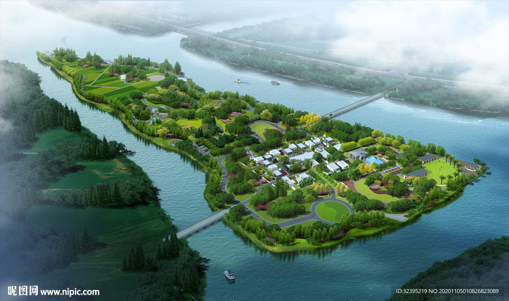 圆领景观分层psd