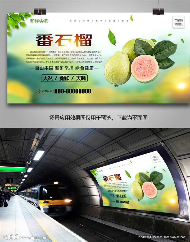 番石榴单页灯箱展架展板挂画
