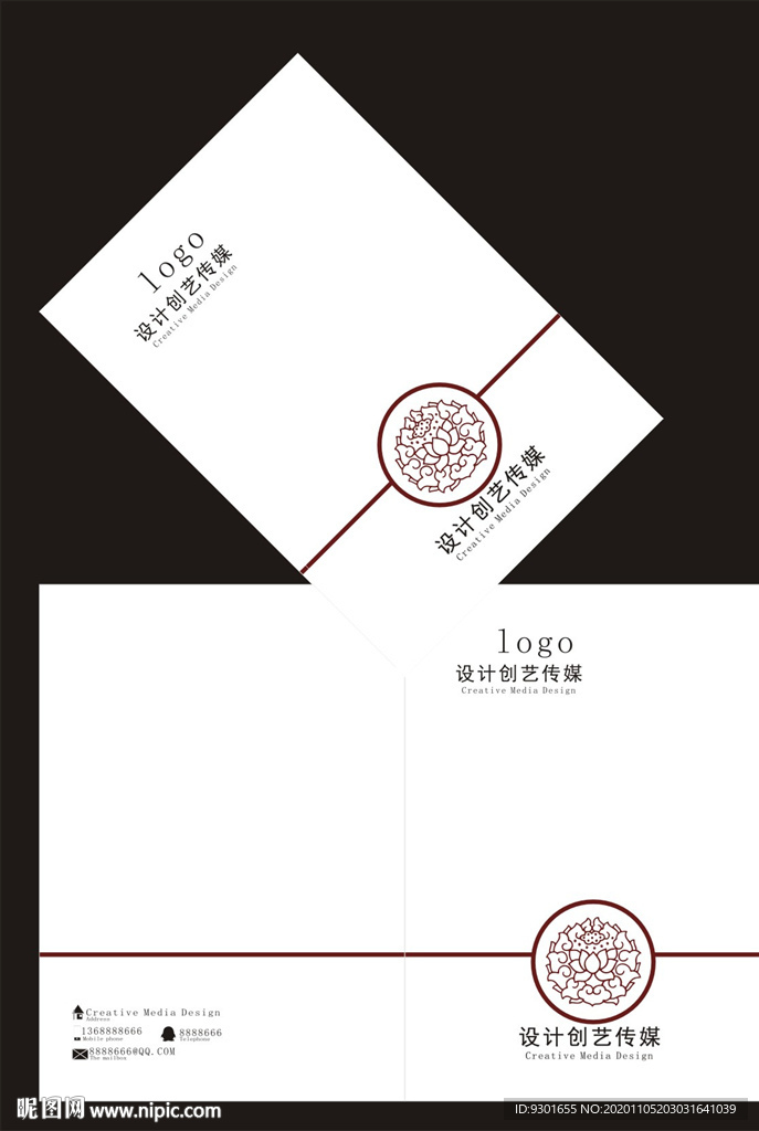 白色花纹中国风封面