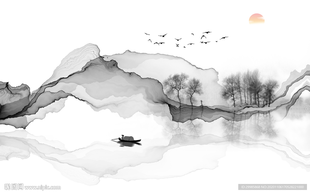 抽象灰色新山水画 tif分层