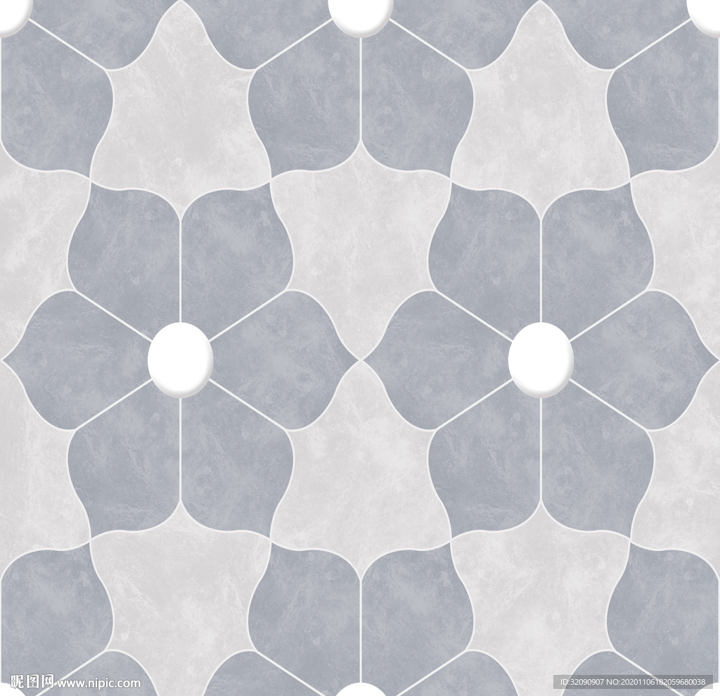 几何图形花瓣地板水磨石花纹