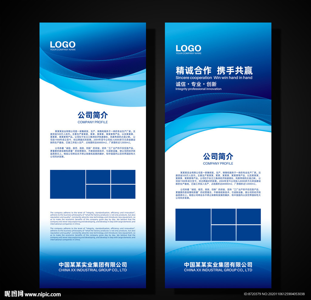蓝色展架 企业展架 公司展架