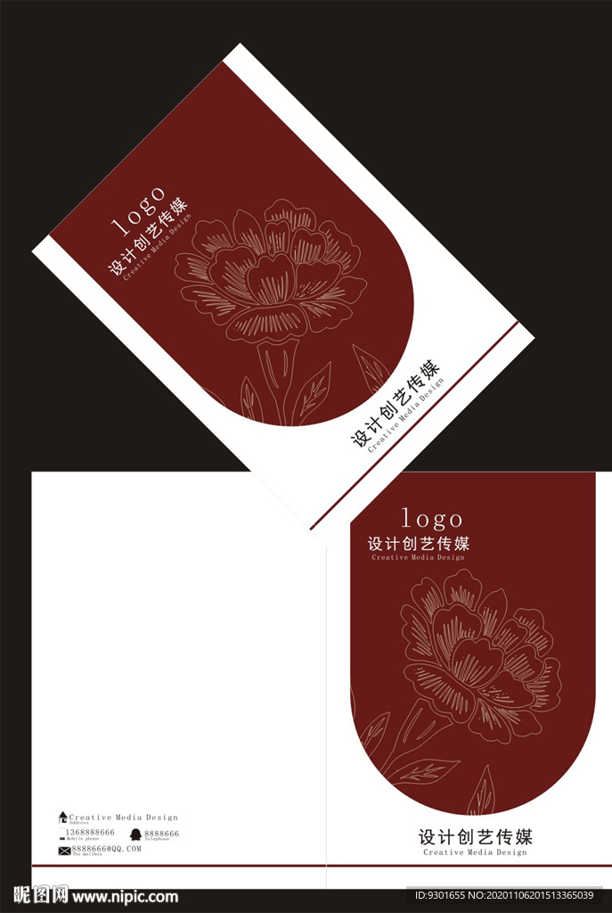 白色花纹中国风封面