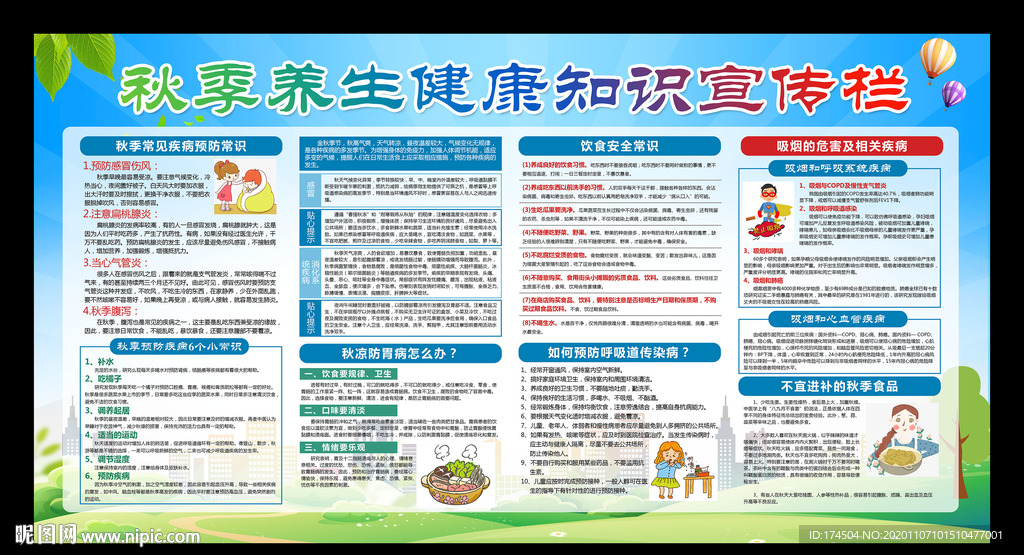 秋季养生健康知识宣传栏