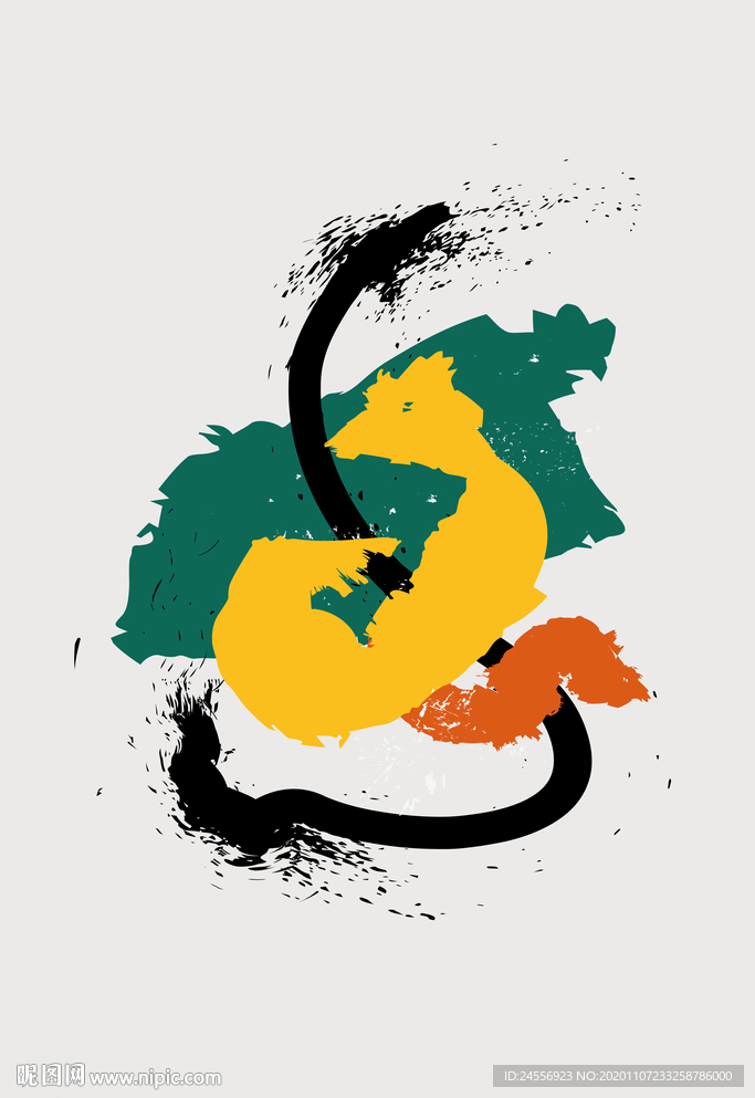 北欧色块抽象画