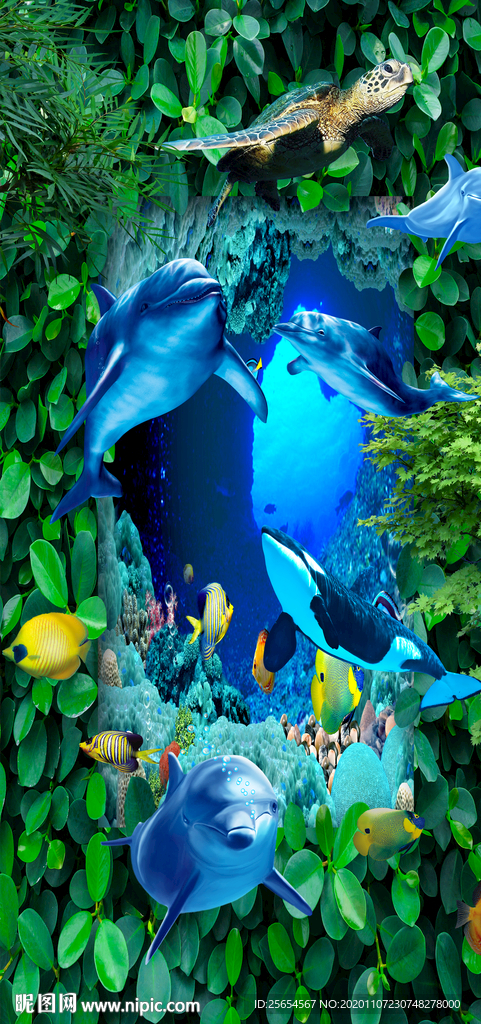 海洋世界水族馆过道3D玄关