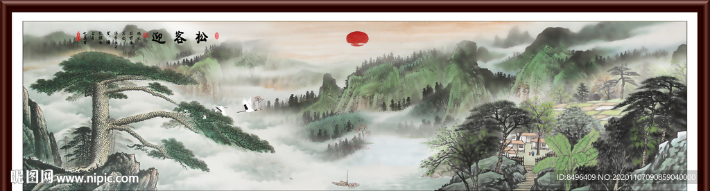 山水画水墨山水画 意境山水画