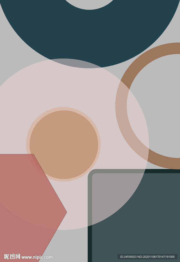 欧美色块抽象画