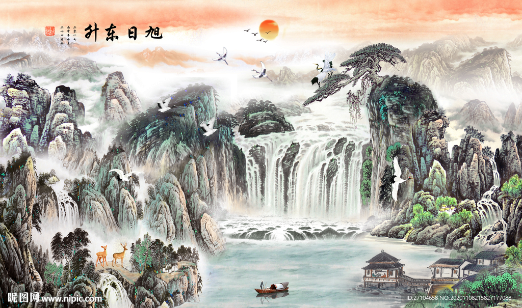 旭日东升背景墙