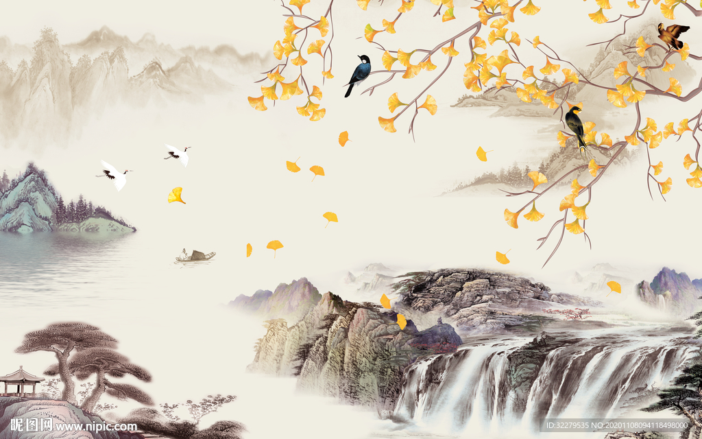 高清山水画 文件分层画