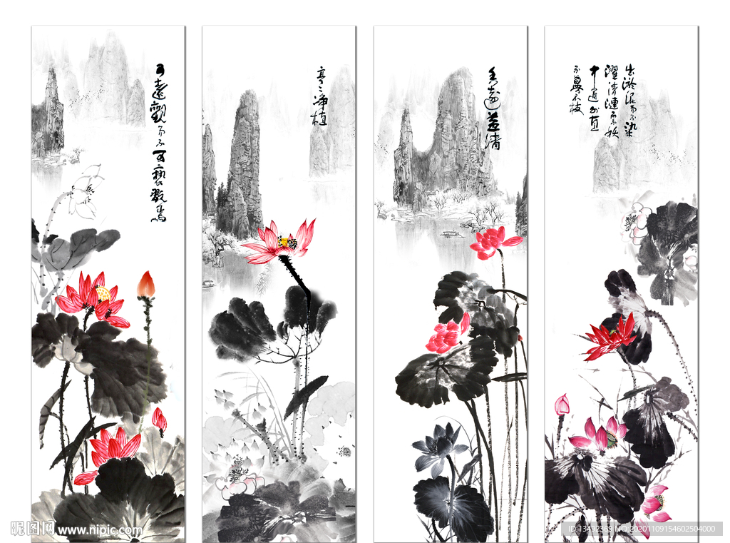 国画荷花
