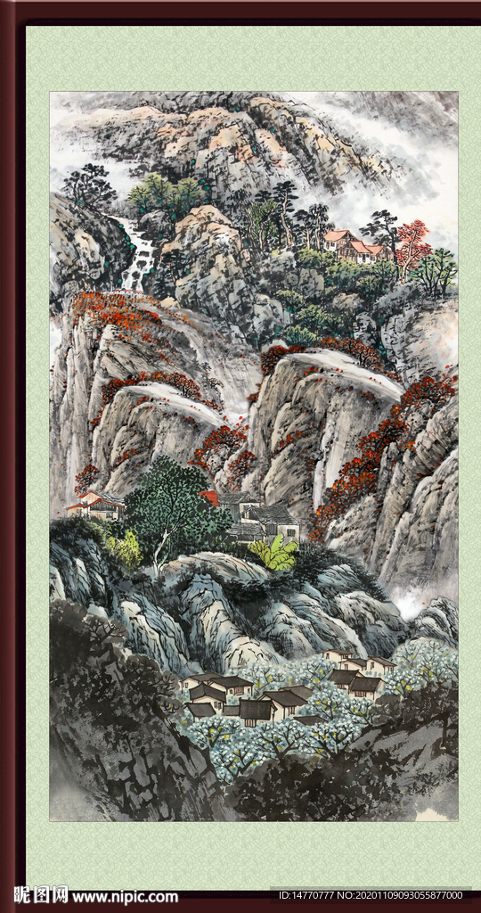 瀑布画