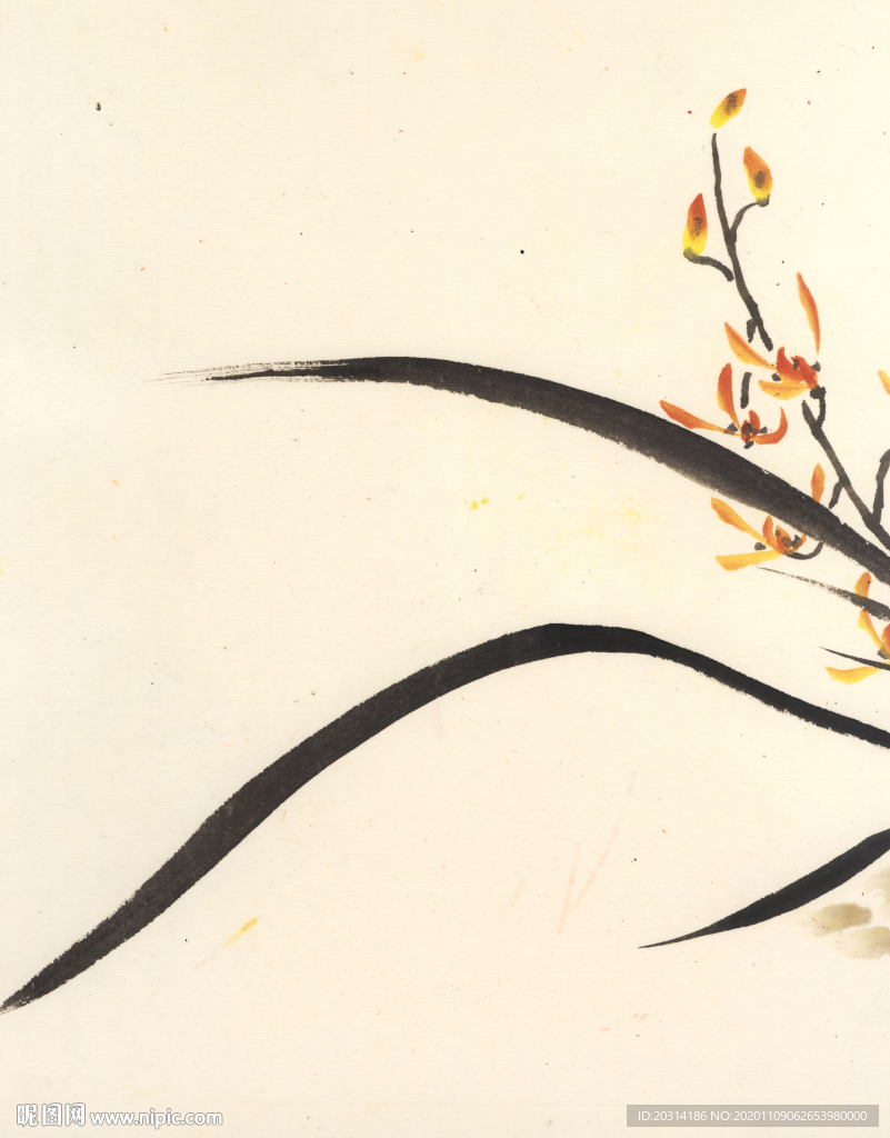 兰草水墨画
