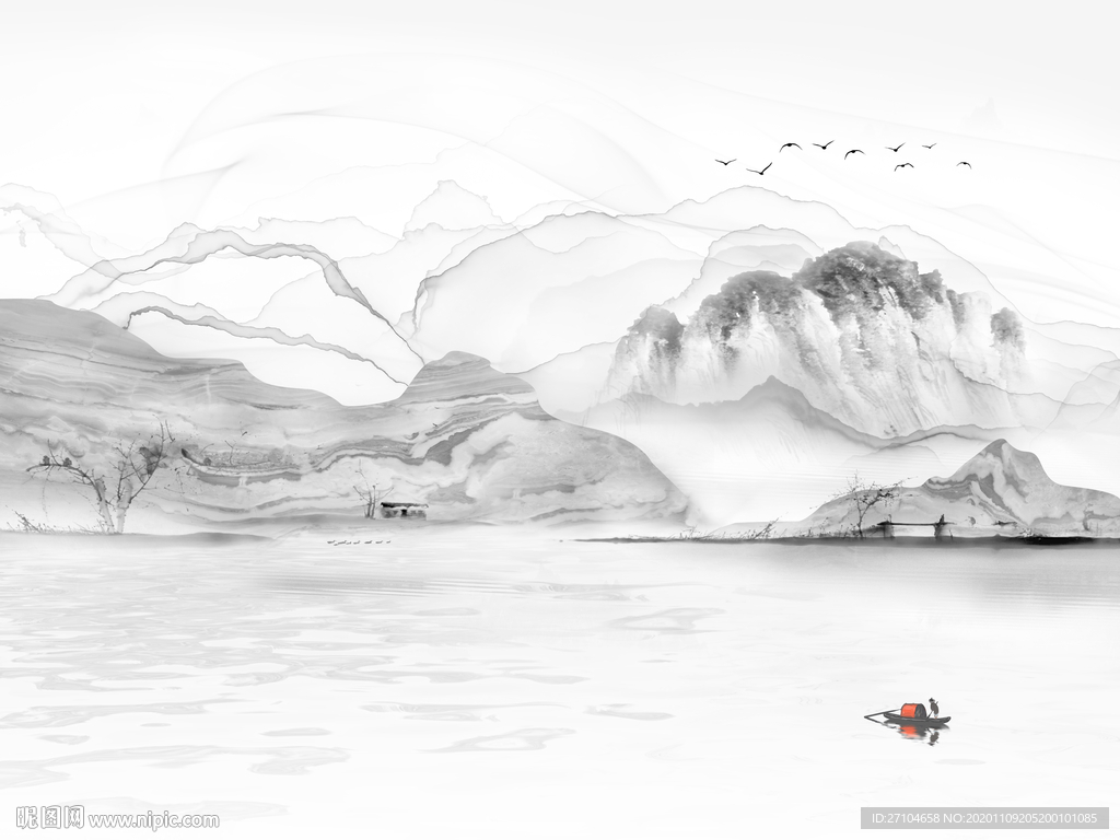 大理石山水电视背景墙