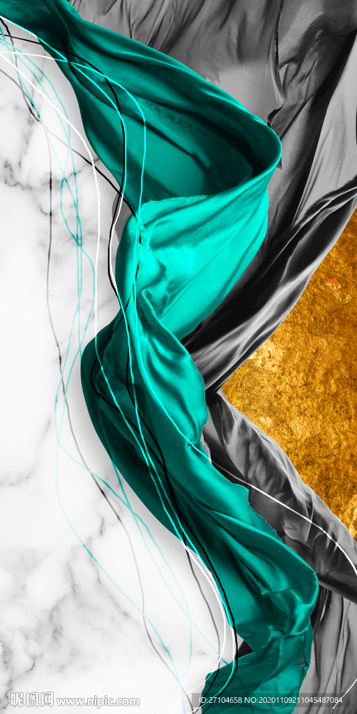 抽象线条玄关装饰画