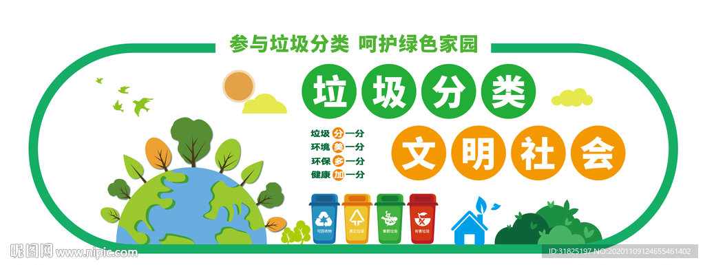垃圾分类环境保护文化墙