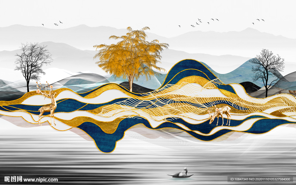 最新背景山水画 TIF分层