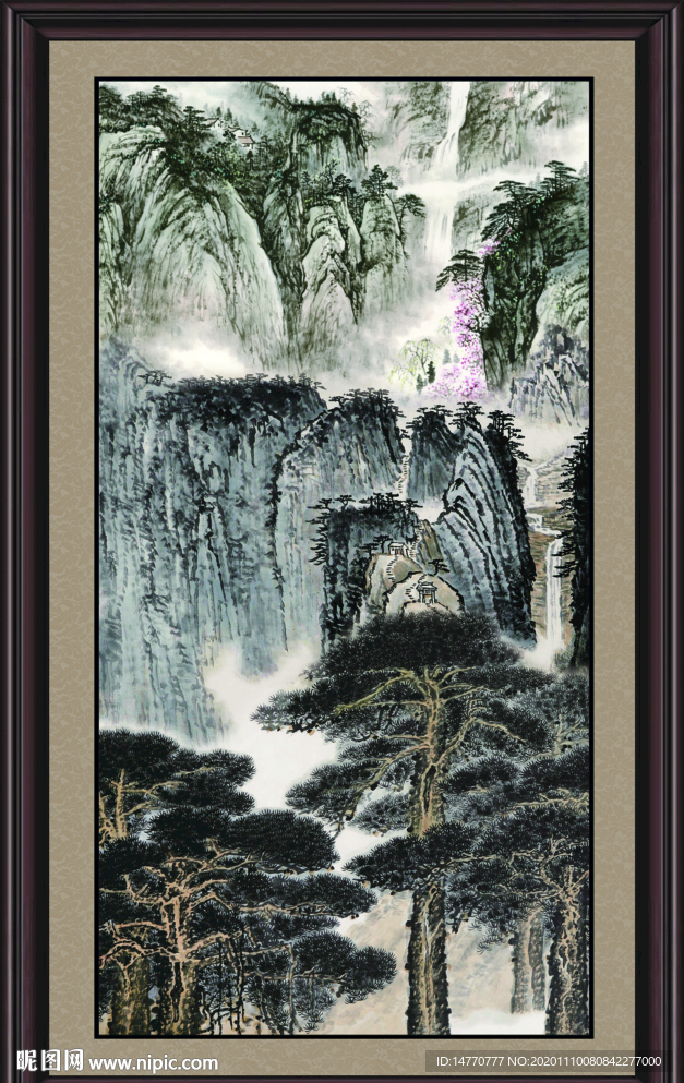 瀑布画