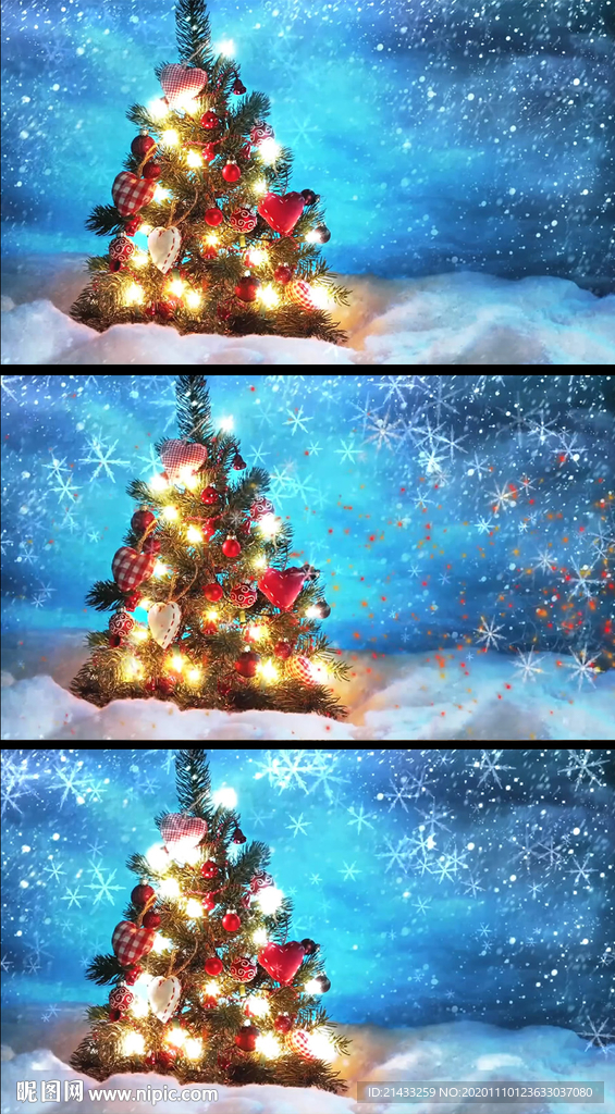 绚丽圣诞树背景视频素材